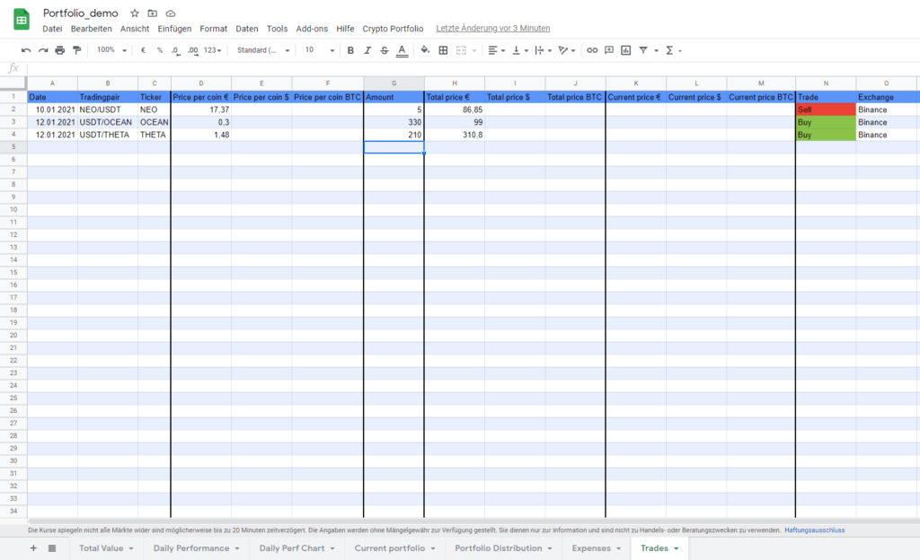 Crypto Protfolio Tracker with Google Sheets (Part 1) - Diy Tech Nerd